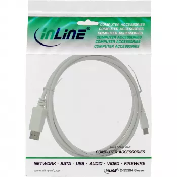 InLine Mini DisplayPort–DisplayPort kabelis balts 1,5 m