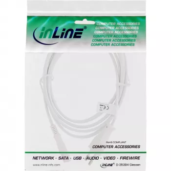 InLine barošanas kabelis, Euro spraudnis / Euro8 savienotājs, balts, 1,0 m