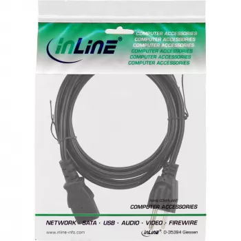 InLine strāvas kabelis ASV kontaktdakša / IEC C13, 18 AWG, 1m