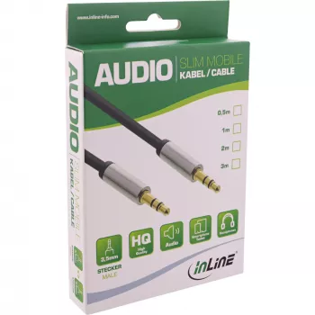 InLine Slim Audio kabelis 3,5 mm vīriešu / vīriešu, stereo, 3 m