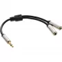 InLine Slim Audio Y-Kabelis 3.5mm vīrišķais / 2x sievišķais 0.15m