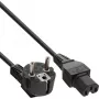 InLine strāvas kabelis, CEE7/7 leņķa uz C15 taisns, 3 x 1 mm², melns, 5 m