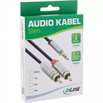 Audio kabelis 3,5 mm vīrišķais / 2x RCA vīrišķais 2 m InLine 99242