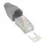 InLine Crimp Connector RJ45 8P8C ekranēts ar vītņotāju un līkuma aizsardzību pelēks