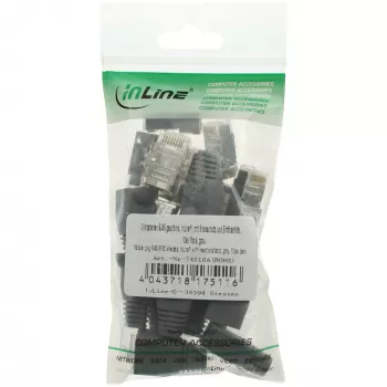 InLine Crimp Connector RJ45 8P8C ekranēts ar vītņotāju un līkuma aizsardzību pelēks
