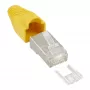 InLine Crimp Connector RJ45 8P8C ekranēts ar vītņotāju un liekuma aizsardzību, dzeltens