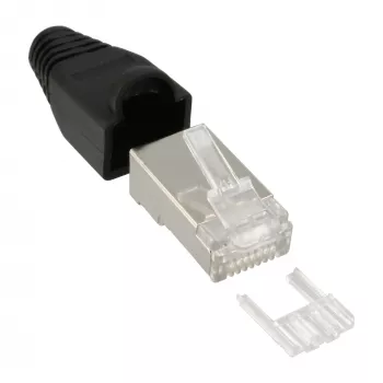 InLine RJ45 8P8C ekranēts spraudnis ar vītņotāju un lieces aizsardzību 100 gab.
