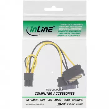InLine strāvas adapteris 2x SATA / 6 kontaktu PCIe grafikas kartei 26628B