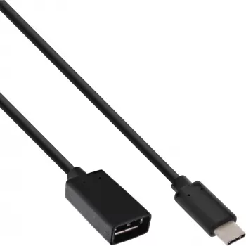 InLine USB 3.2 Gen.1x2 adaptera kabelis, USB-C vīrišķais / A sievišķais, melns, 0,15 m