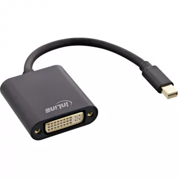 InLine Mini DisplayPort vīrietis / DVI-D 24+1 sieviete adapteris alumīnija melns, 0,15 m