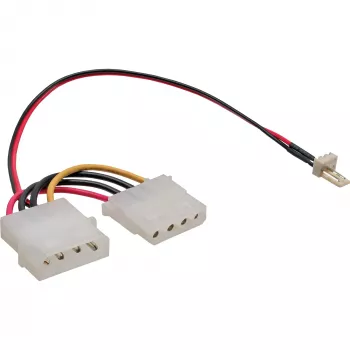 InLine ventilatora adaptera kabelis 3 kontaktu / 4 kontaktu barošanas blokam 0.3 m