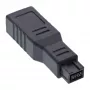 InLine FireWire 400 / 800 1394b Adapter 6 to 9 Pin sievišķais / vīrišķais