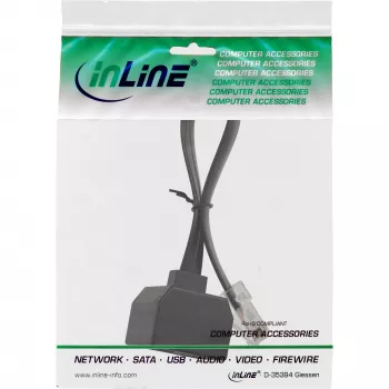 InLine ISDN sadalītājs 1->2, 1x RJ45 vīriešu / 2x RJ45 sieviešu (8P8C), bez rezistoriem