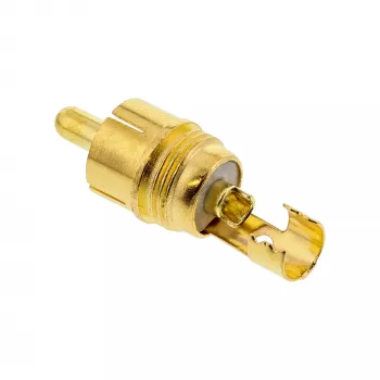 InLine RCA vīriešu savienotājs lodēšanai, balts gredzens, melns metāls, 6 mm kabelim