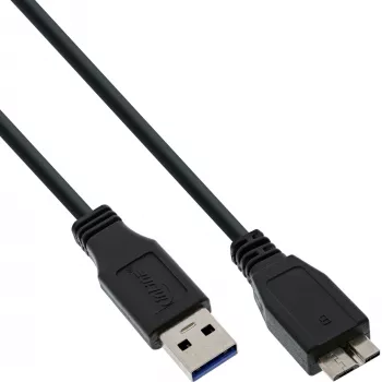 USB 3.2 Gen.1 kabelis Type A vīrišķais / Micro B vīrišķais InLine 35410 1m melns