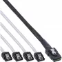 InLine SAS kabelis Mini SAS SFF8087 uz 4x SATA taisnais OCR 0.75m