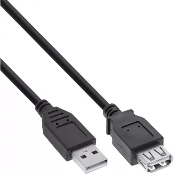 USB 2.0 pagarinātājkabelis Type A vīrišķais/sieviešu InLine 34610B melns 1m