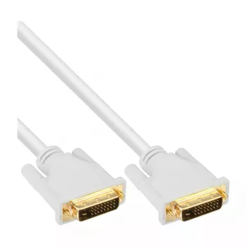 InLine DVI-D kabelis 24+1 vīrietis / vīrietis DVI Dual Link balts/zelta 2m