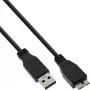 InLine USB 3.2 Gen.1 kabelis, USB-A uz Micro-USB B, 5 m, melns (35450)