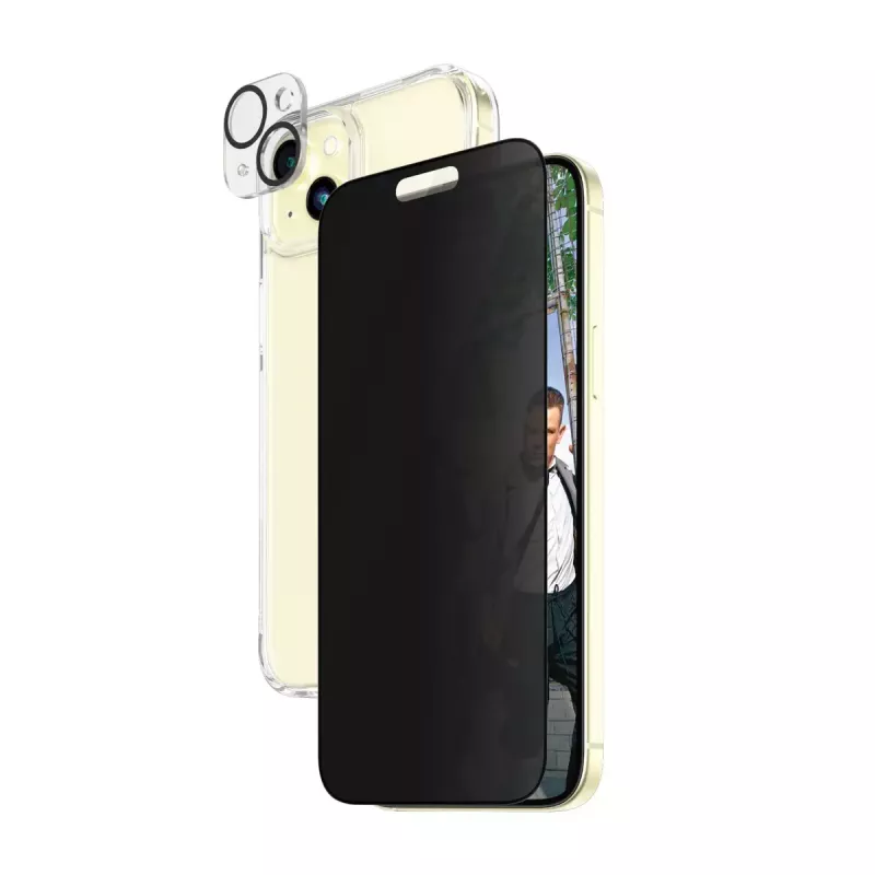 PanzerGlass Privacy 3-in-1 komplekts iPhone 15 Plus rūdīts stikls