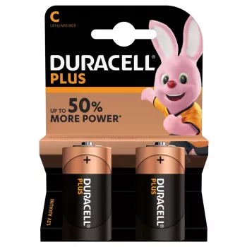 Duracell Plus C baterija (sārmaina) 2 iepakojumā