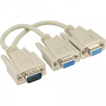 InLine VGA Y-kabelis HD15 vīrietis / 2x HD15 sieviete 0.2m