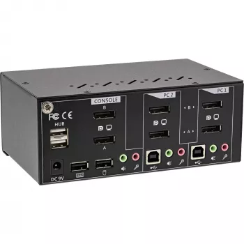 InLine Desktop KVM Slēdzis, 2-portu, Divu Monitoru DisplayPort 1.2, 4K, USB 2.0