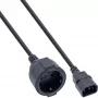 InLine 30gab. komplekts Bulk-Pack strāvas kabelis, C14 vīrišķais / CEE 7/7 sievišķais
