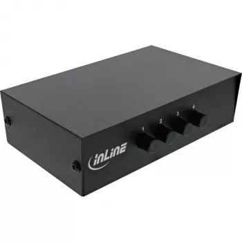 InLine AV slēdzis manuāls 4-portu 3x RCA IEKŠĀ/ĀRĀ Composite Melns