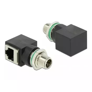 Tīkla adapteris DeLOCK M12 8 kontaktu X-kodēts vīrišķais uz RJ45 ligzdu