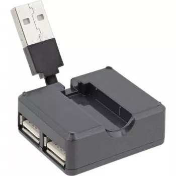 InLine USB 2.0 4-Portu Hubs, USB-A vīrišķais uz 4x USB-A sievišķais, kabelis 4 cm