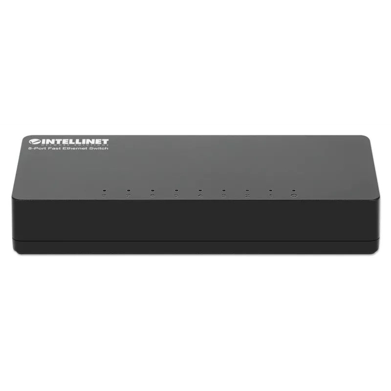 Intellinet 8 Portu Fast Ethernet Slēdzis, Galda Izmērs, Plastmasa, IEEE 802.3az (Energoefektīvs Ethernet), Melns