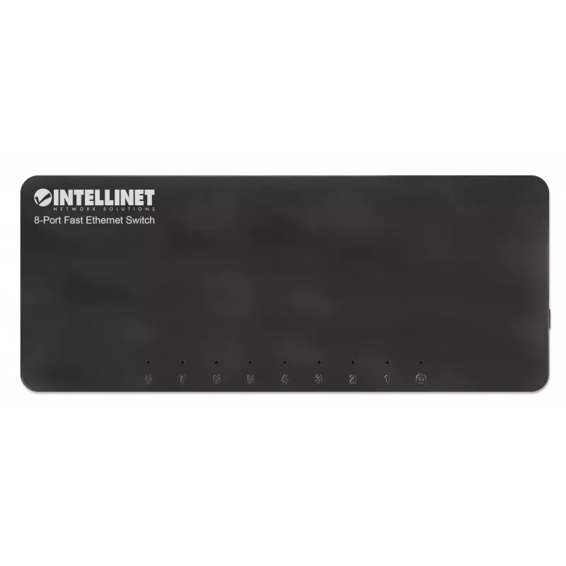 Intellinet 8 Portu Fast Ethernet Slēdzis, Galda Izmērs, Plastmasa, IEEE 802.3az (Energoefektīvs Ethernet), Melns
