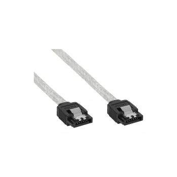 InLine SATA 6 Gb/s apaļš kabelis ar fiksatoriem 0,75 m