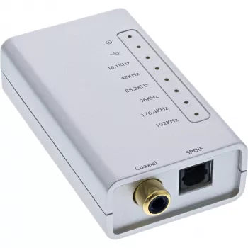 USB HD Audio adapteris InLine 33053I 24 bitu 192 kHz digitālais koaksiālais/optiskais/I2S pārveidotājs