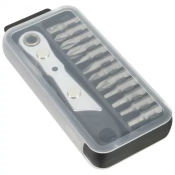 InLine Pocket Tool Set ar Mini Sprūdrata atslēgu + Uzgaļu komplekts 12 gab.