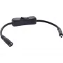 InLine DC pagarinātājkabelis ar slēdzi, DC vīrišķais/sieviešu 4.0x1.7mm, AWG 18, melns, 0.20m