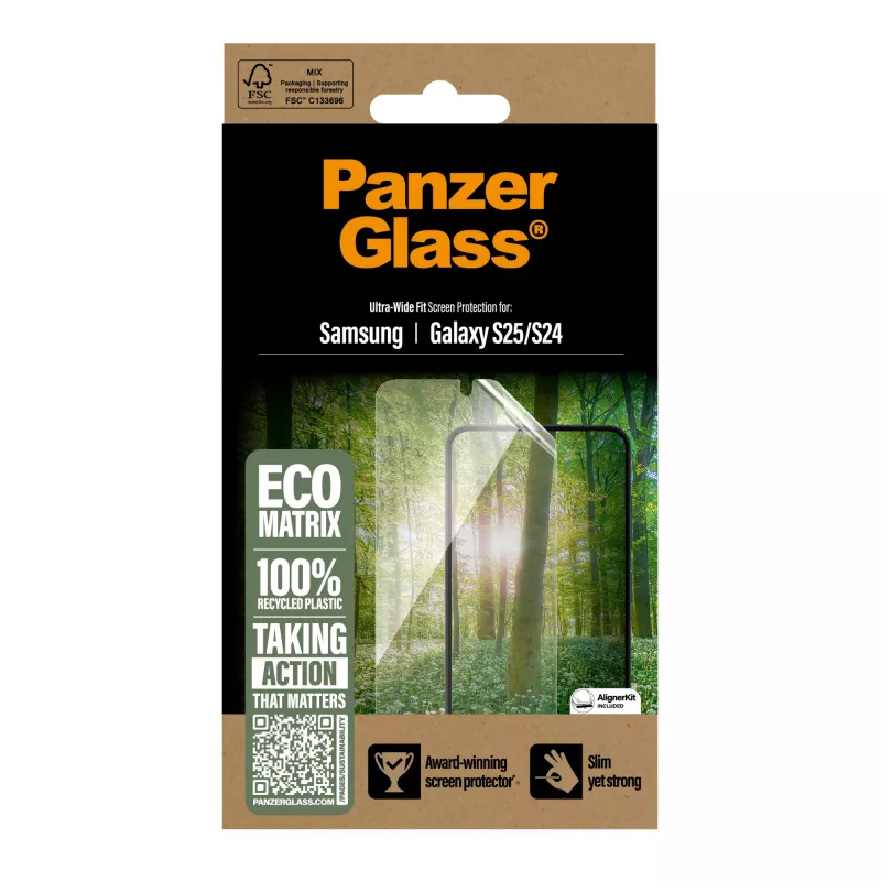 PanzerGlass® ECO MATRIX ekrāna aizsargs Samsung Galaxy S25 | S24 – Ultra-Wide Fit