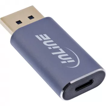 InLine 64107I video kabeļa adapteris USB Type-C–DisplayPort pelēks