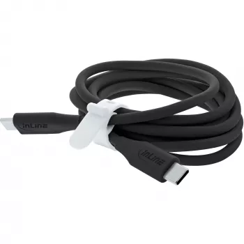 InLine 35891 USB-C kabelis 1 m, melns, USB 2.0, PD 100 W