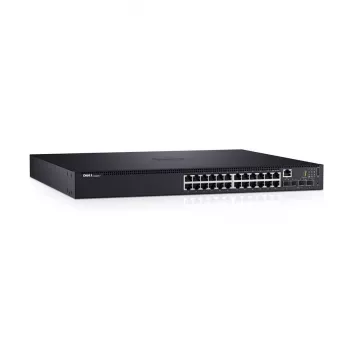 DELL N1524P pārvaldīts L3 Gigabit Ethernet (10/100/1000) PoE slēdzis 1U melns