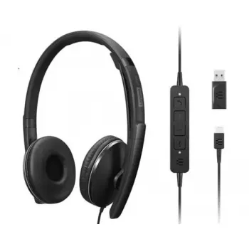Lenovo 4XD1M39029 Austiņas ar trokšņu slāpēšanu, vadu, USB Type-C, melnas