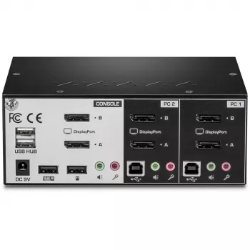 KVM slēdzis Trendnet TK-240DP 2-portu, Dual Monitor, DisplayPort, 4K, Melns