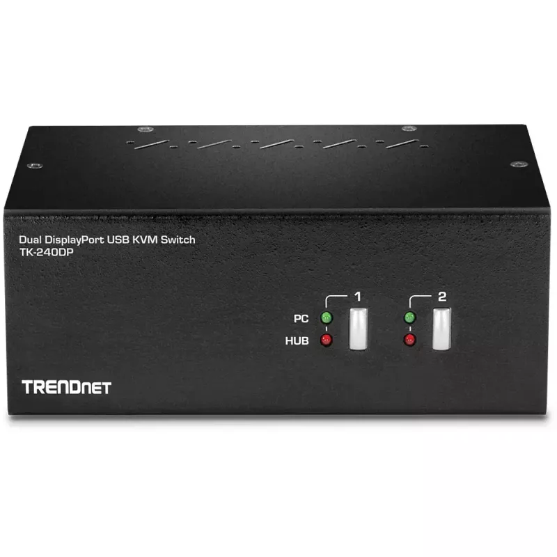 KVM slēdzis Trendnet TK-240DP 2-portu, Dual Monitor, DisplayPort, 4K, Melns