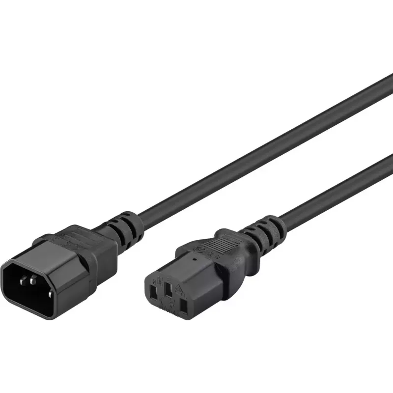 Strāvas kabelis GOOBAY 68602 — IEC C14 uz IEC C13, H05VV-F3G, 1,5 m, 250 V