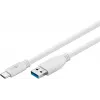 USB kabelis Goobay 67188 USB 3.2 Gen 1 1m USB C USB A Balts