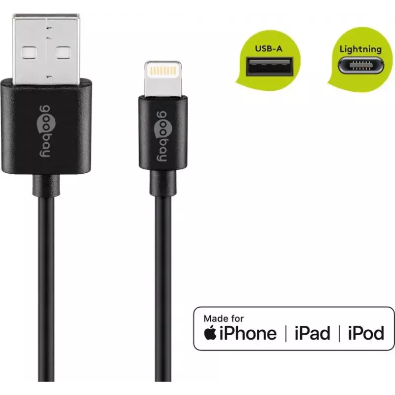 Goobay 72906 Lightning USB uzlādes un sinhronizācijas kabelis (2 m)