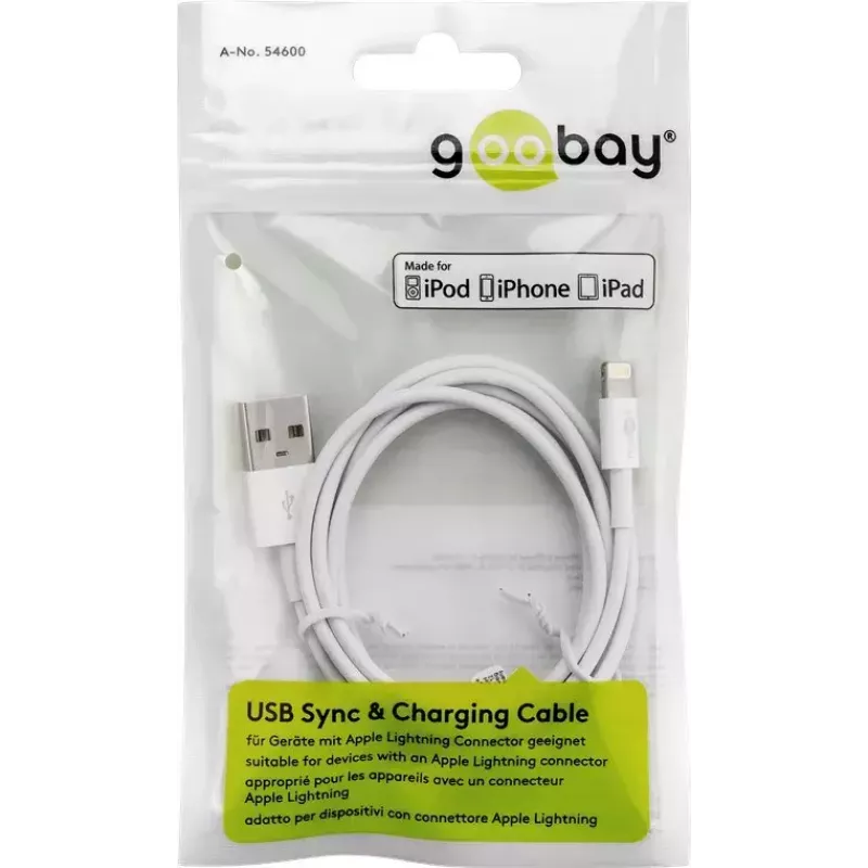 Goobay 72906 Lightning USB uzlādes un sinhronizācijas kabelis (2 m)