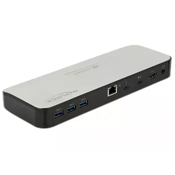 Doku klēpjdatoram DeLOCK 87725 Vadu Thunderbolt 3 Melns Sudrabs