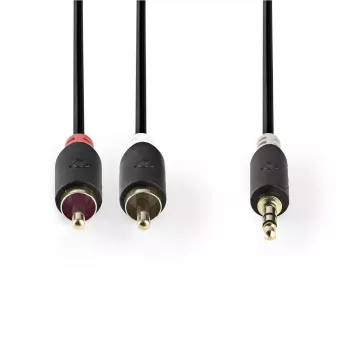 Nedis CABW22200AT10 audio kabelis 1m 3.5mm 2xRCA antracīts
